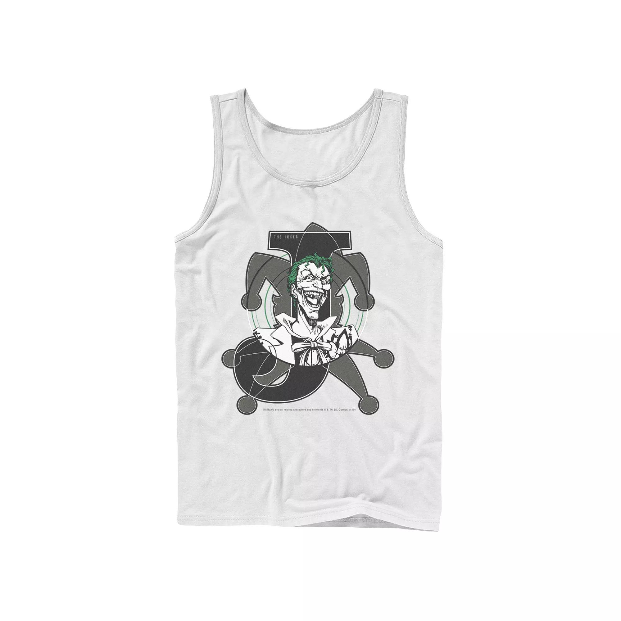 Men's DC Comics Joker Card Laughing Poster Tank Top,  Product Image
