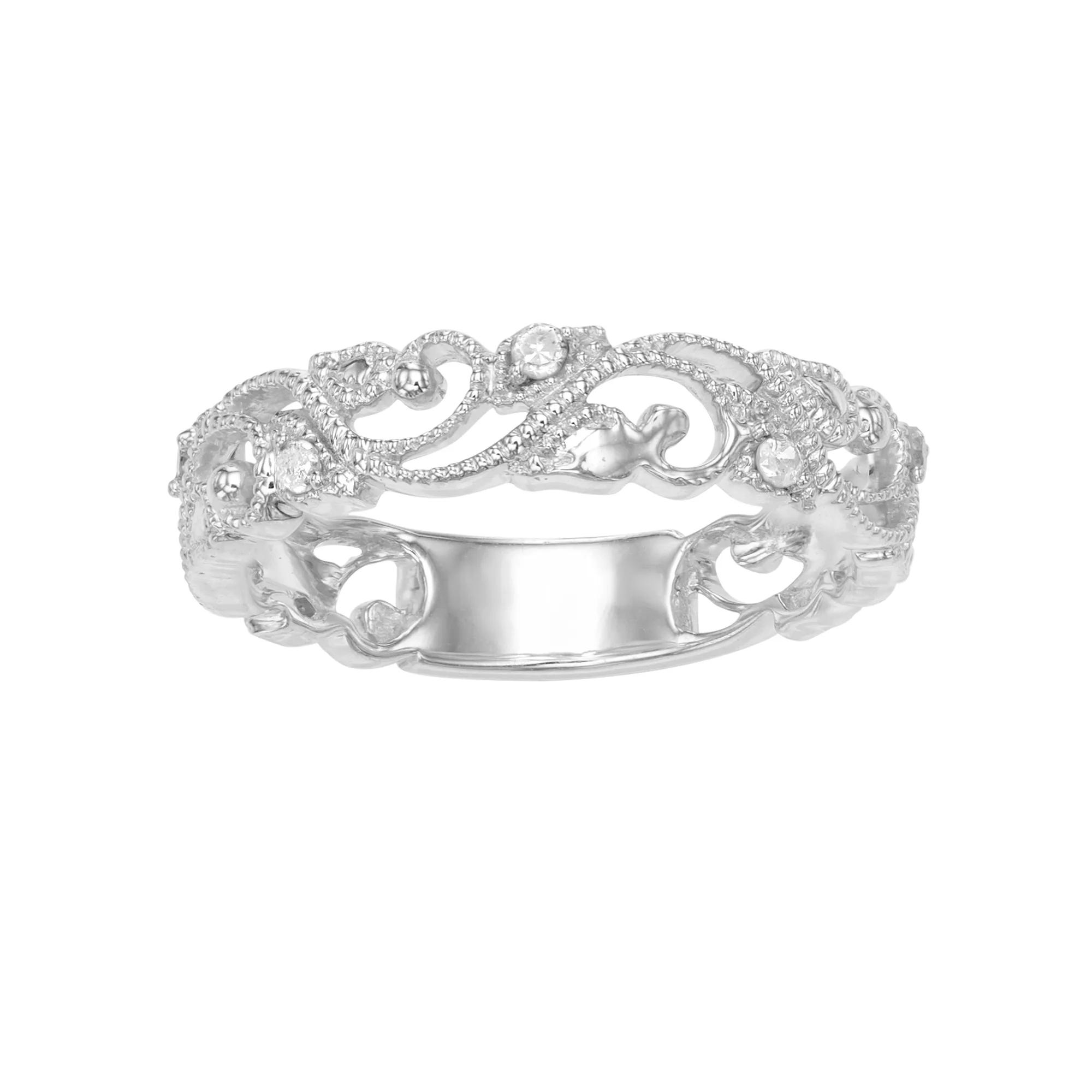 HDI Sterling Silver 1/10 Carat T.W. Diamond Ring, Women's,  Product Image