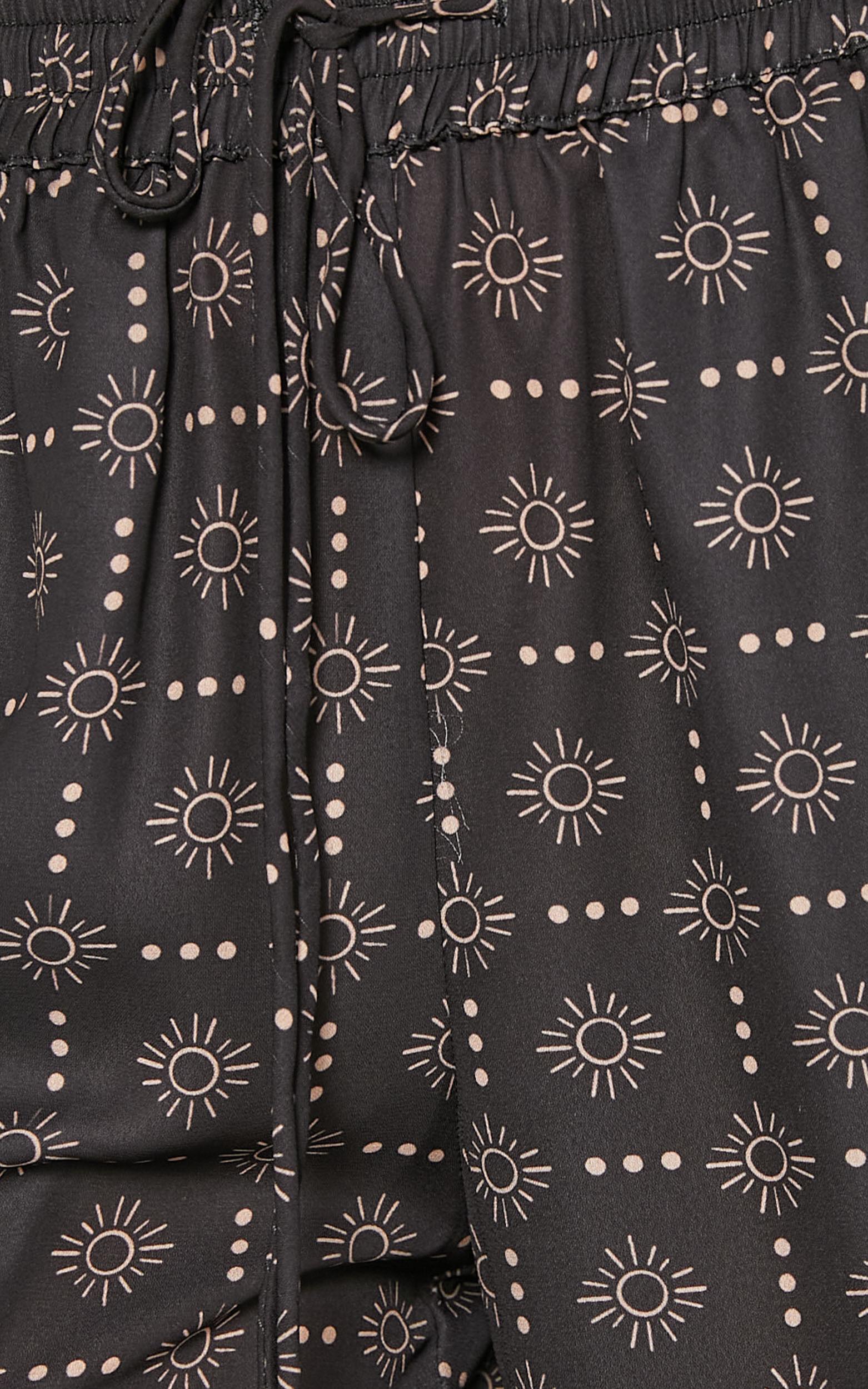 Brunita Pants - Mid Waisted Relaxed Elastic Waist Pants in Sol De Cruz Product Image