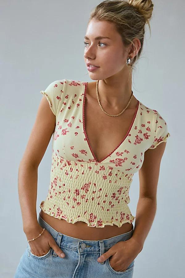 Kimchi Blue Only You Smocked Short Sleeve Top Womens at Urban Outfitters Product Image