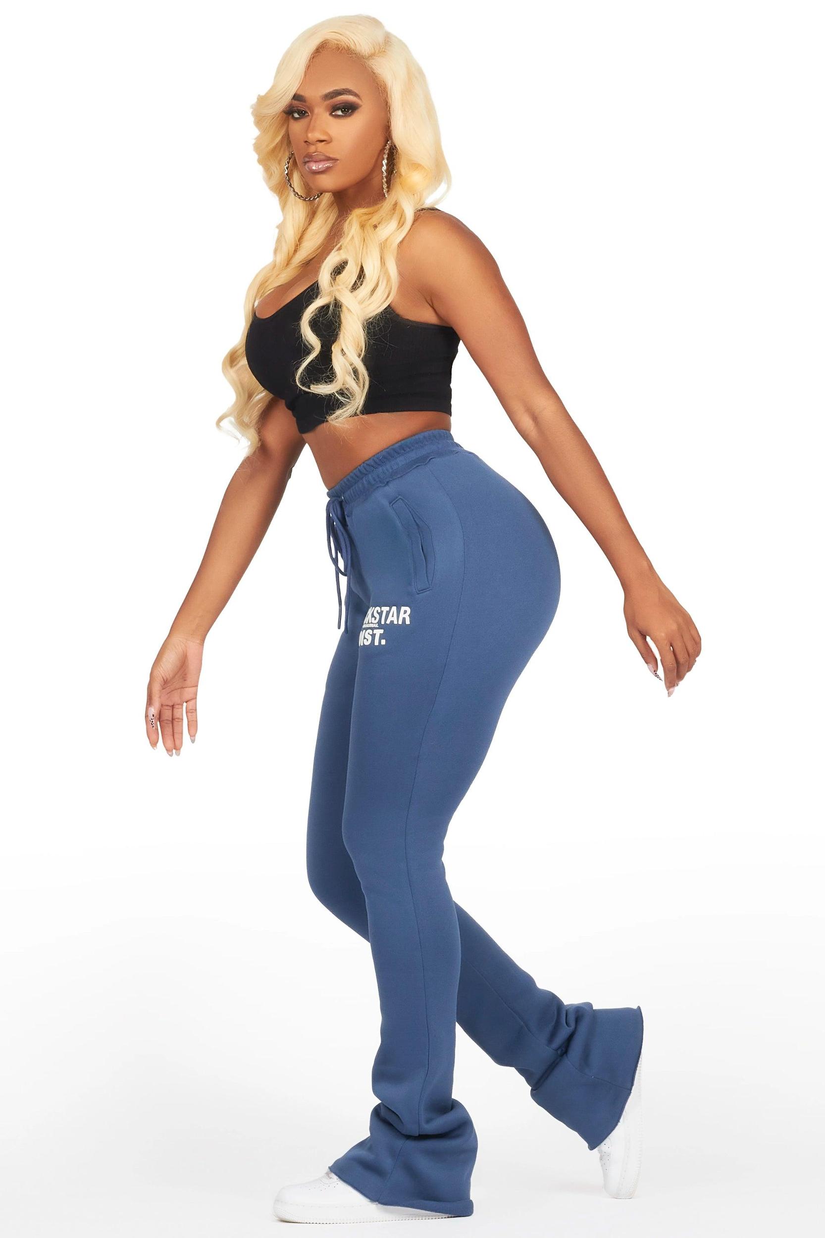 Juliana Navy Super Stacked Track Pant Female Product Image