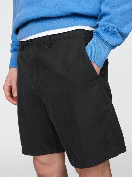 8" Linen-Cotton Shorts Product Image
