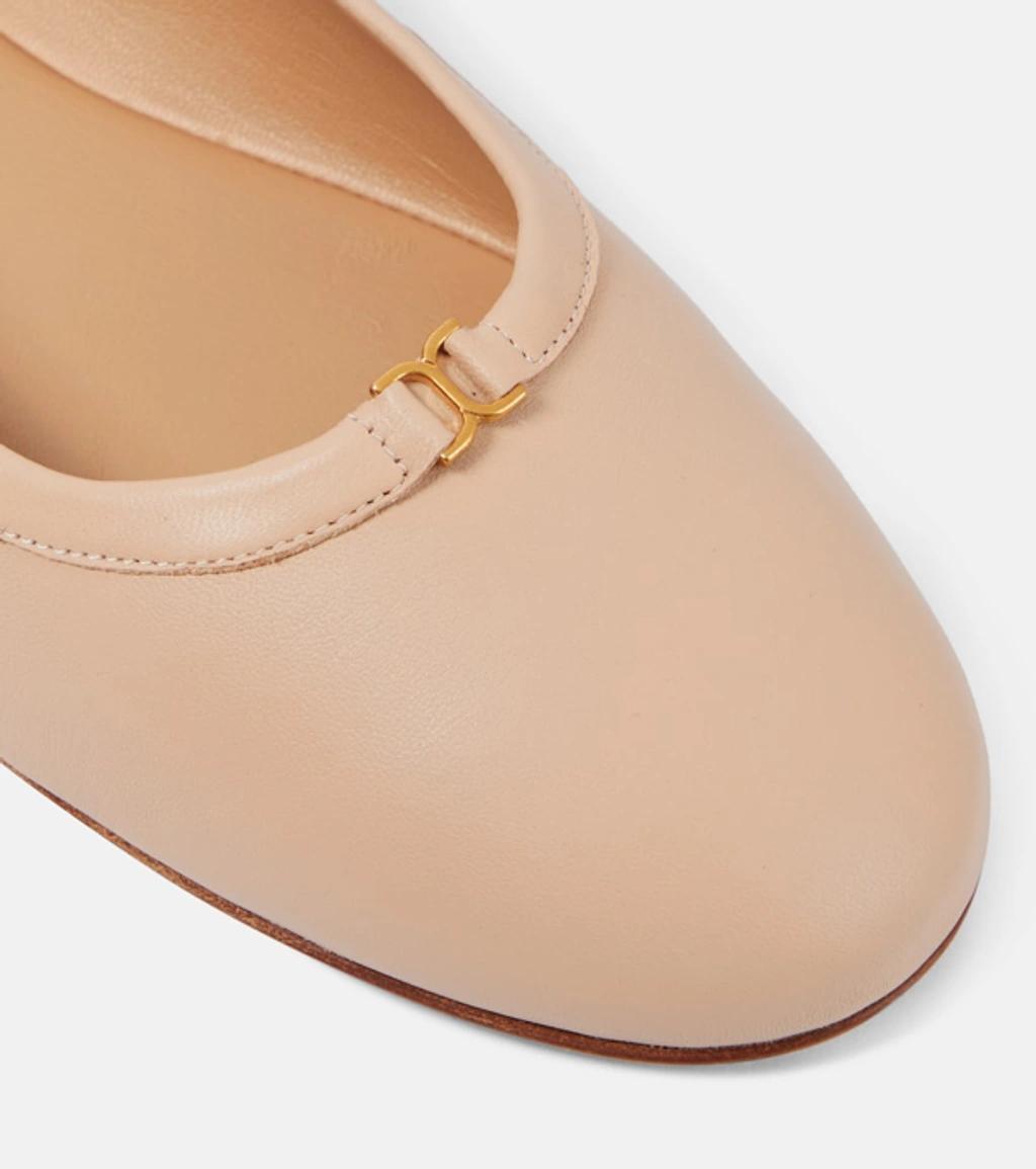 CHLOÉ Woman Ballet Flats Sand Size 9 Leather In Beige Product Image