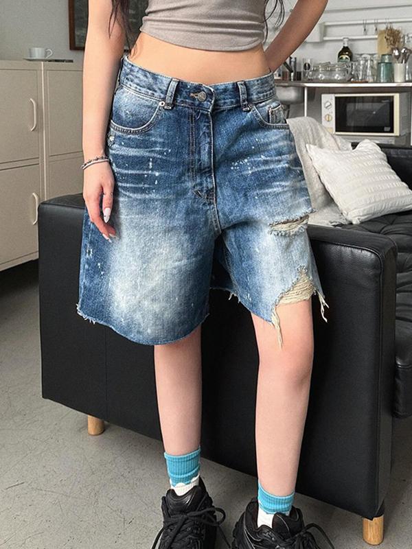 Personalised Torn Irregular Denim Shorts Product Image