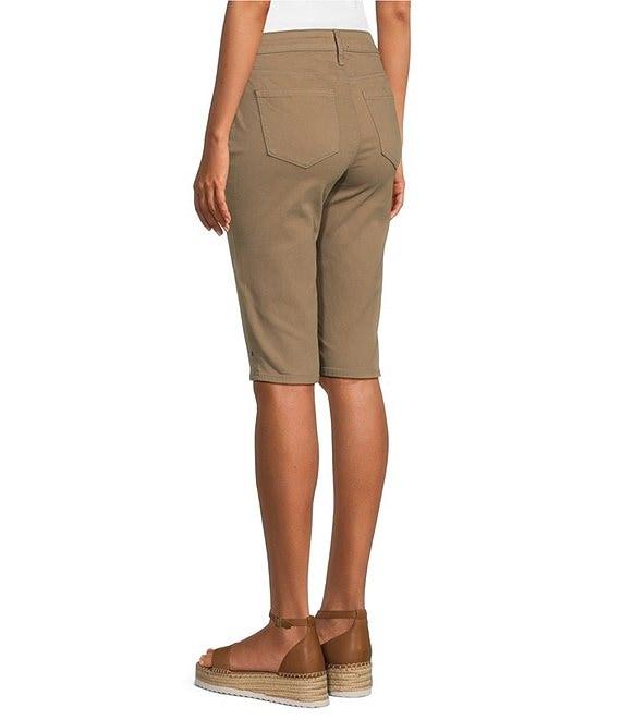 NYDJ Side Slit Hem Rivet Bike Stretch Denim Bermuda Shorts Product Image