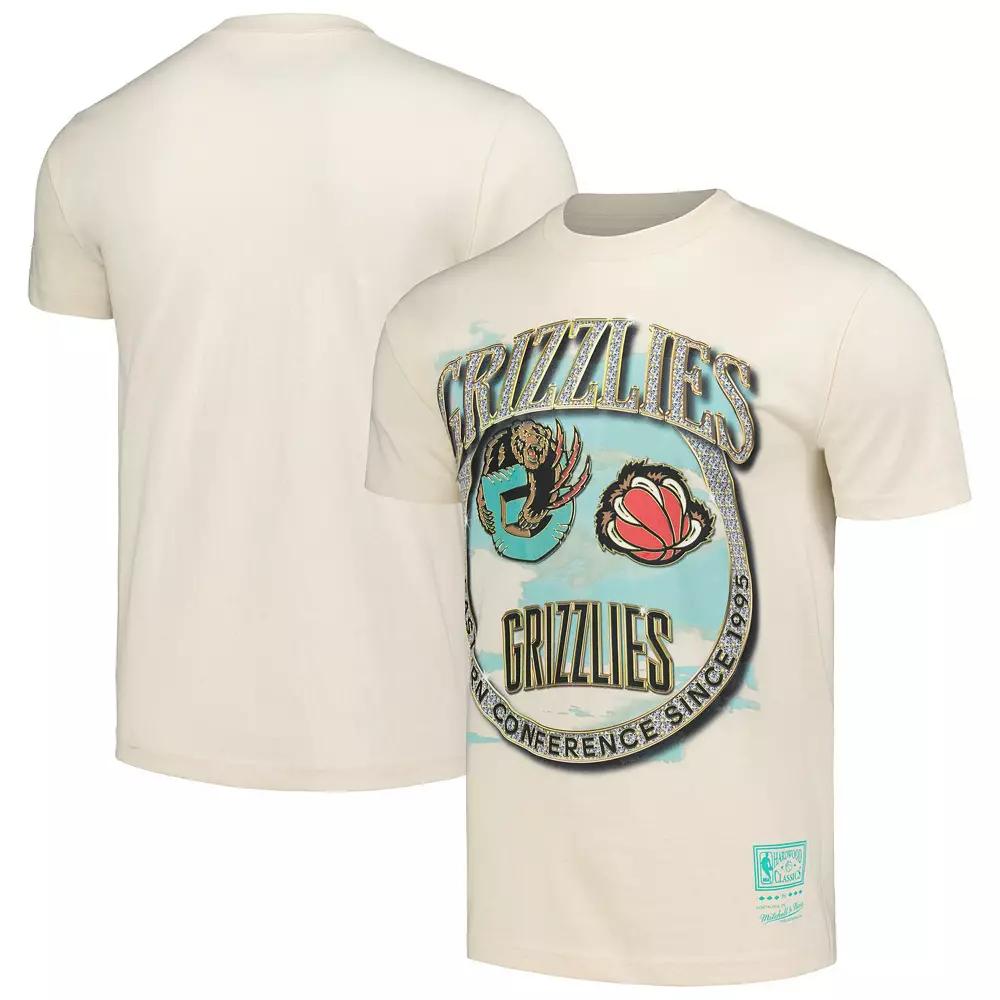 Men's Mitchell & Ness Tan Vancouver Grizzlies Hardwood Classics Vintage Soul Crown Jewels T-Shirt,  Product Image