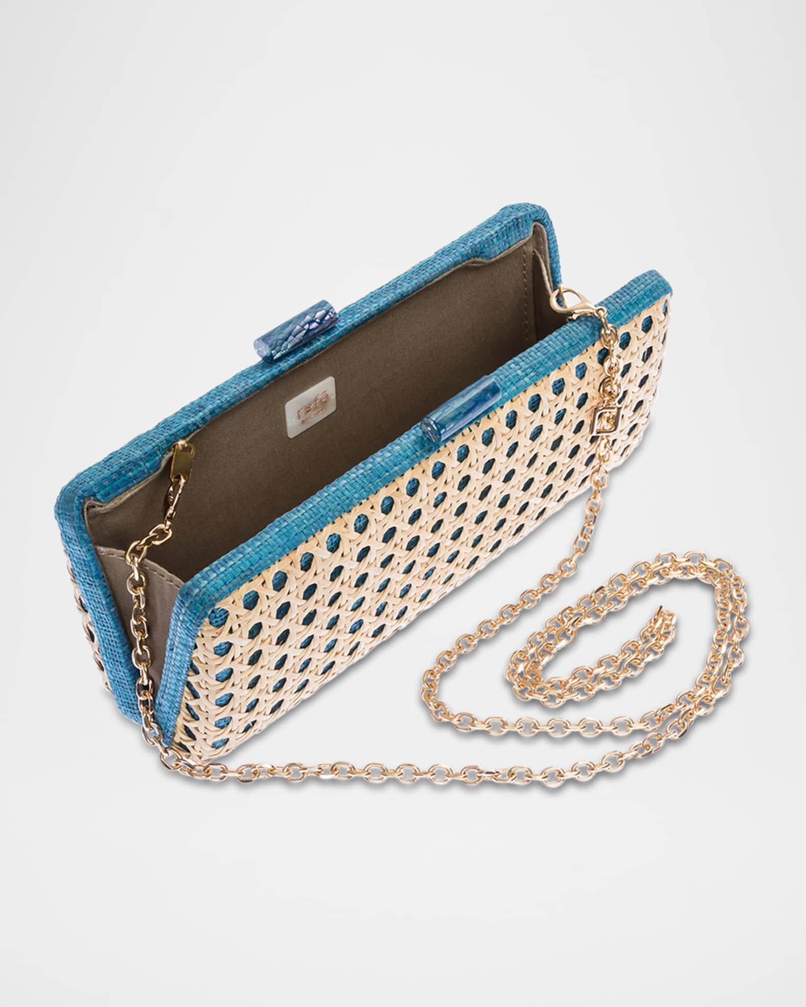 Alessandra Cutout Raffia Long Clutch Bag Product Image