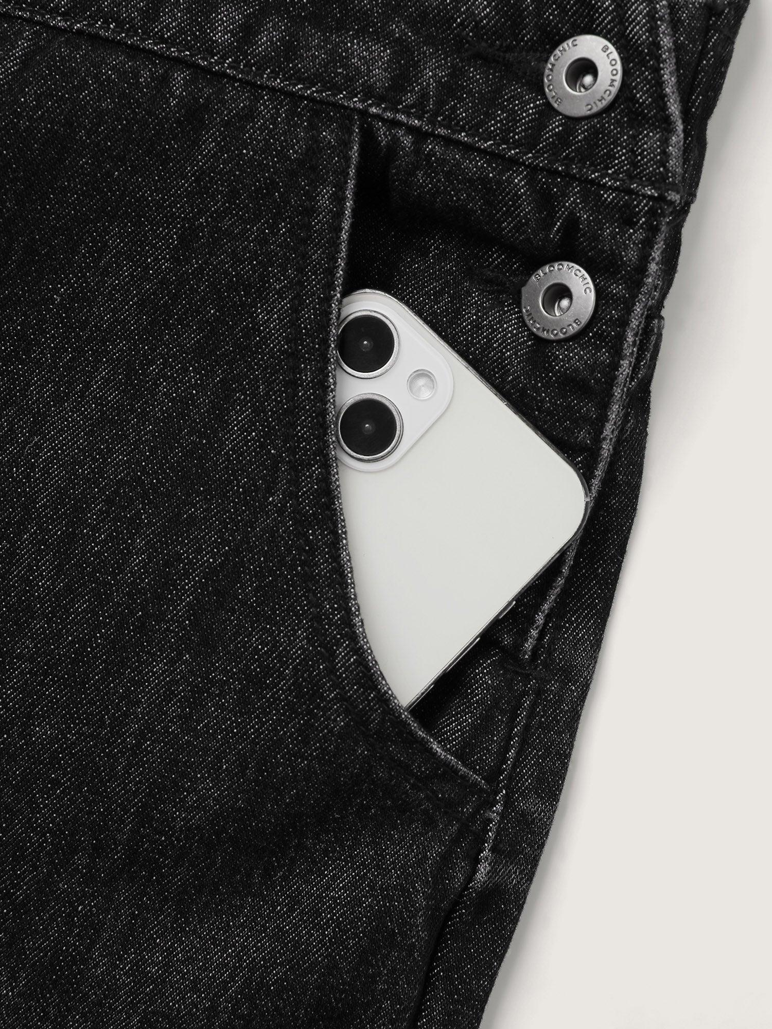 Cotton Denim Adjustable Strap Pocketed Jumpsuit Female Product Image