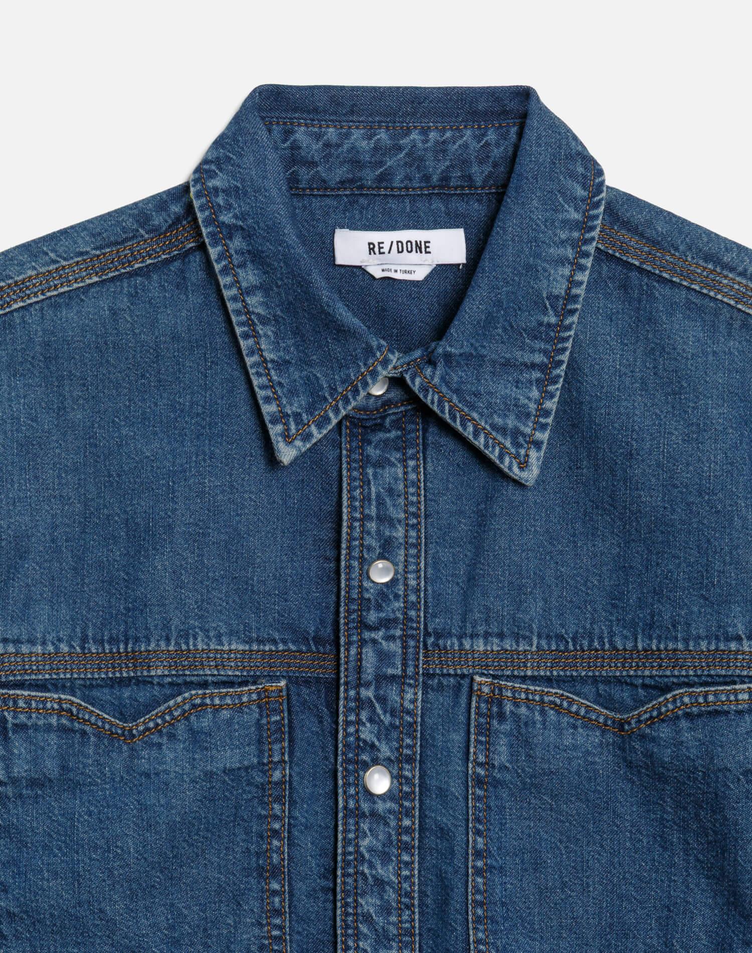 Oversized Crop Shirt - Rustic Indigo Female Product Image