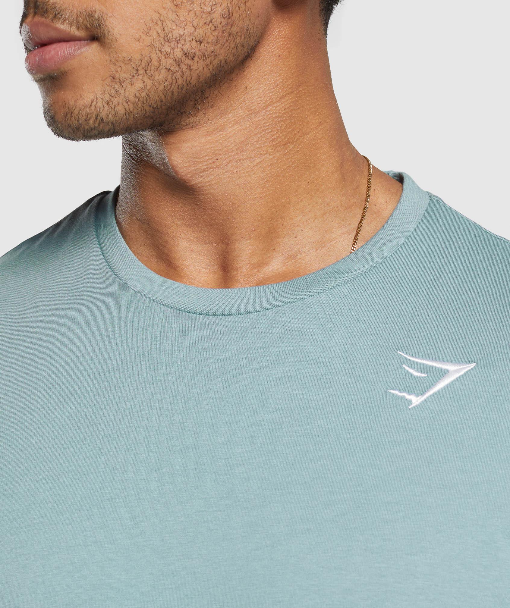 Gymshark Crest T-Shirt - Rest Blue Male Product Image