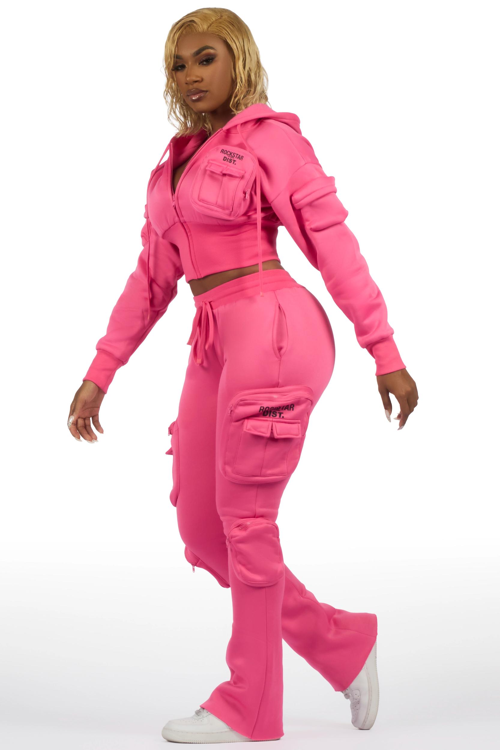 Reneikia Hot Pink Cargo Track Set Female Product Image