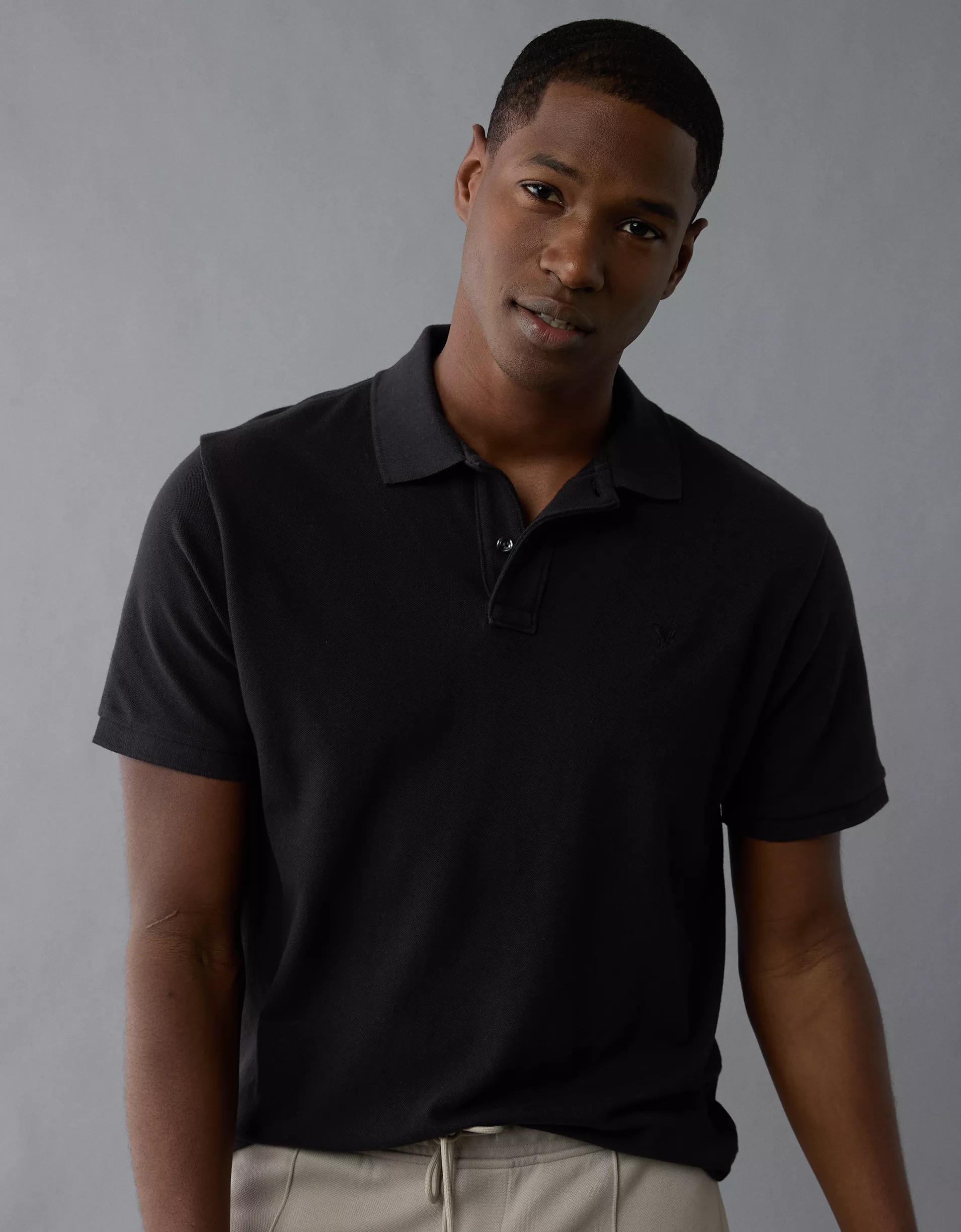 AE Lived-In Stretch Pique Polo Shirt Product Image