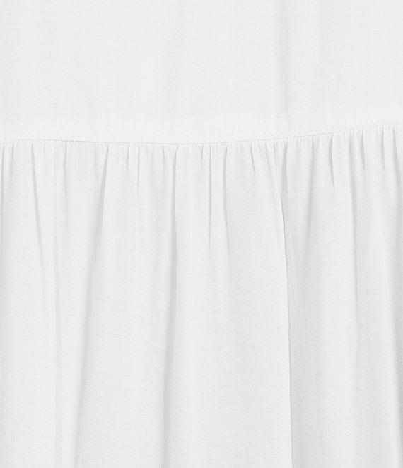 Gibson & Latimer Woven Collared V-Neck Cap Sleeve Hi-Low Top Product Image