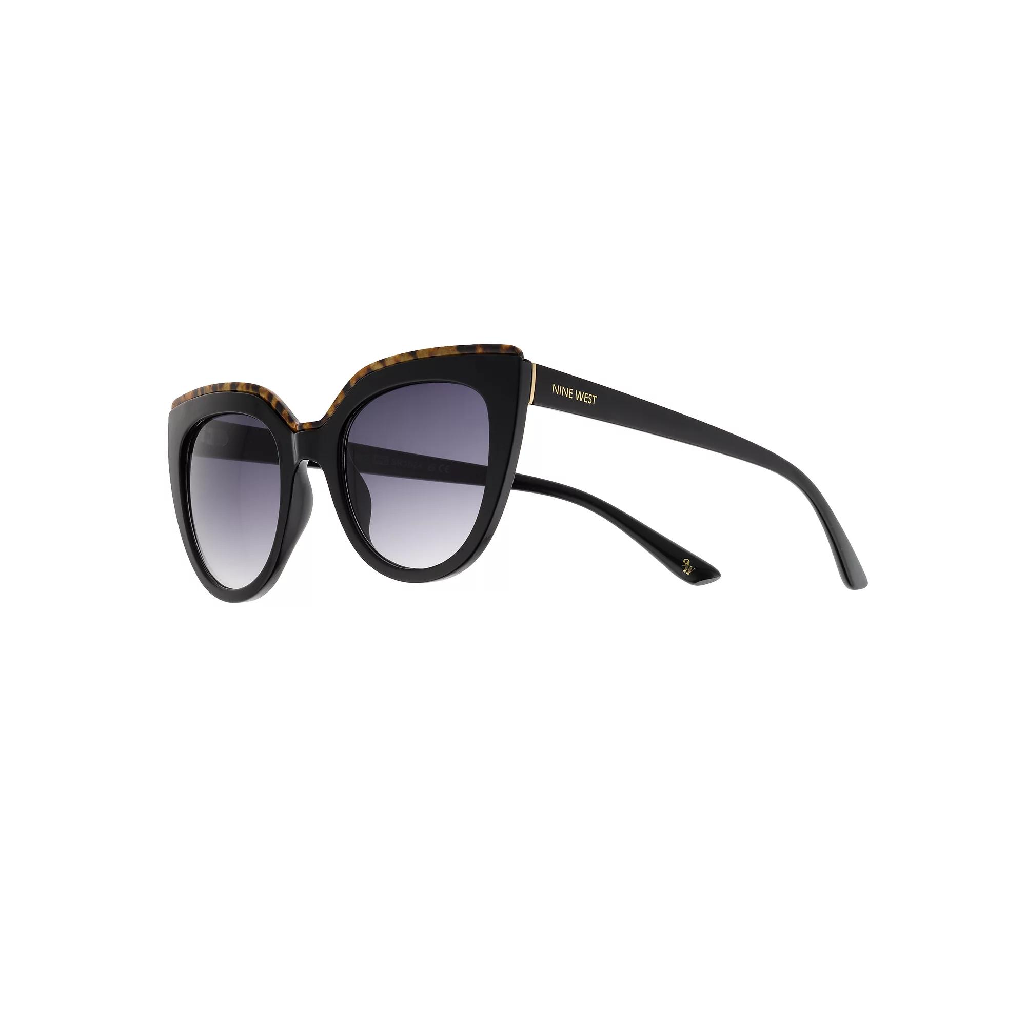 Women's Nine West 51mm Plastic Cateye Sunglasses, Black Product Image