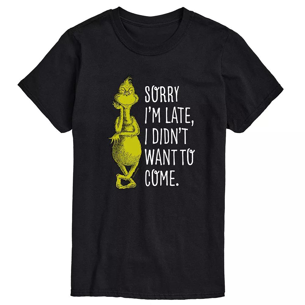 Men's Dr. Seuss Grinch Sorry I'm Late Graphic Tee,  Product Image