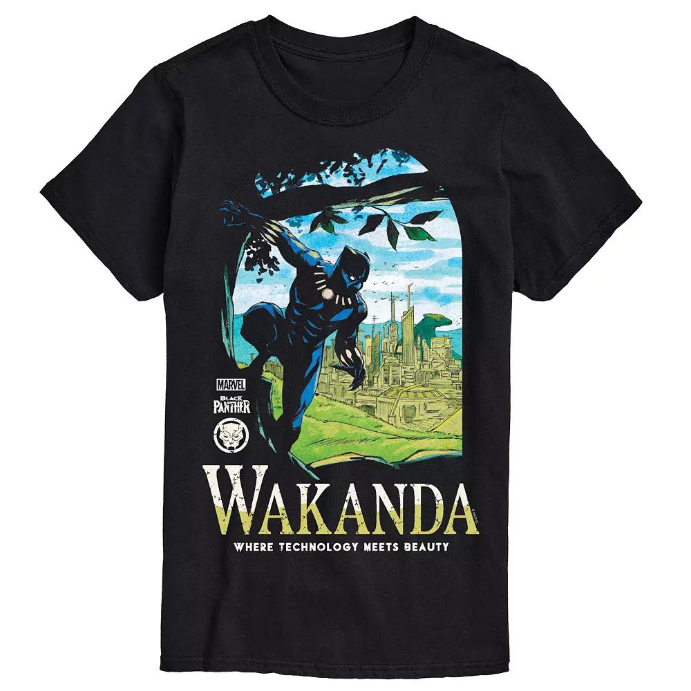 Big & Tall Marvel Black Panther Wakanda Destination Short Sleeve Graphic Tee, Men's,  Product Image