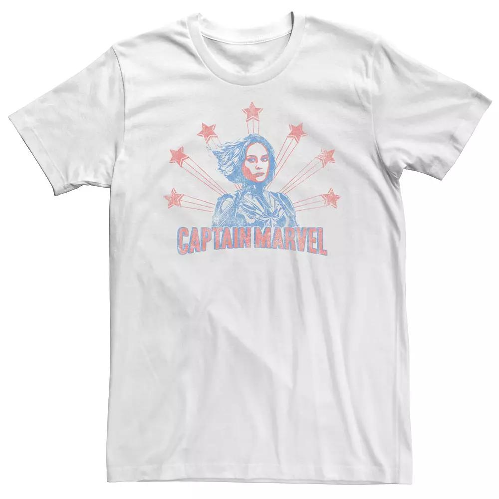 Big & Tall Captain Marvel Distressed Portrait Tee, Men's,  Product Image