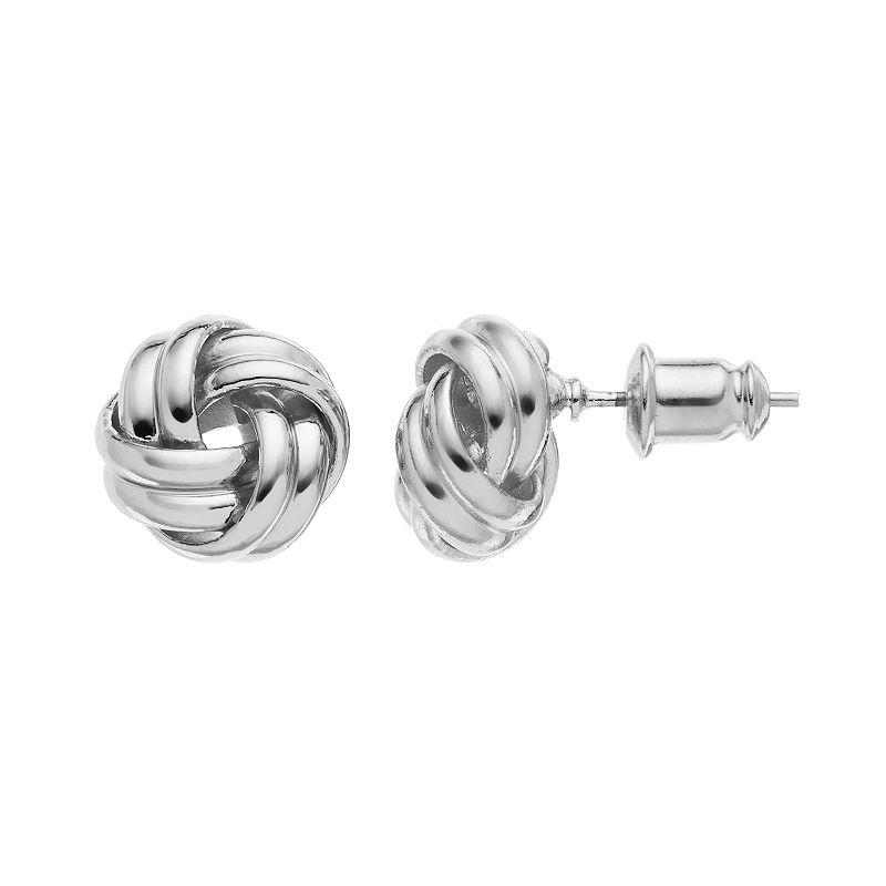 Napier Love Knot Stud Earrings, Womens, Silver Tone Product Image