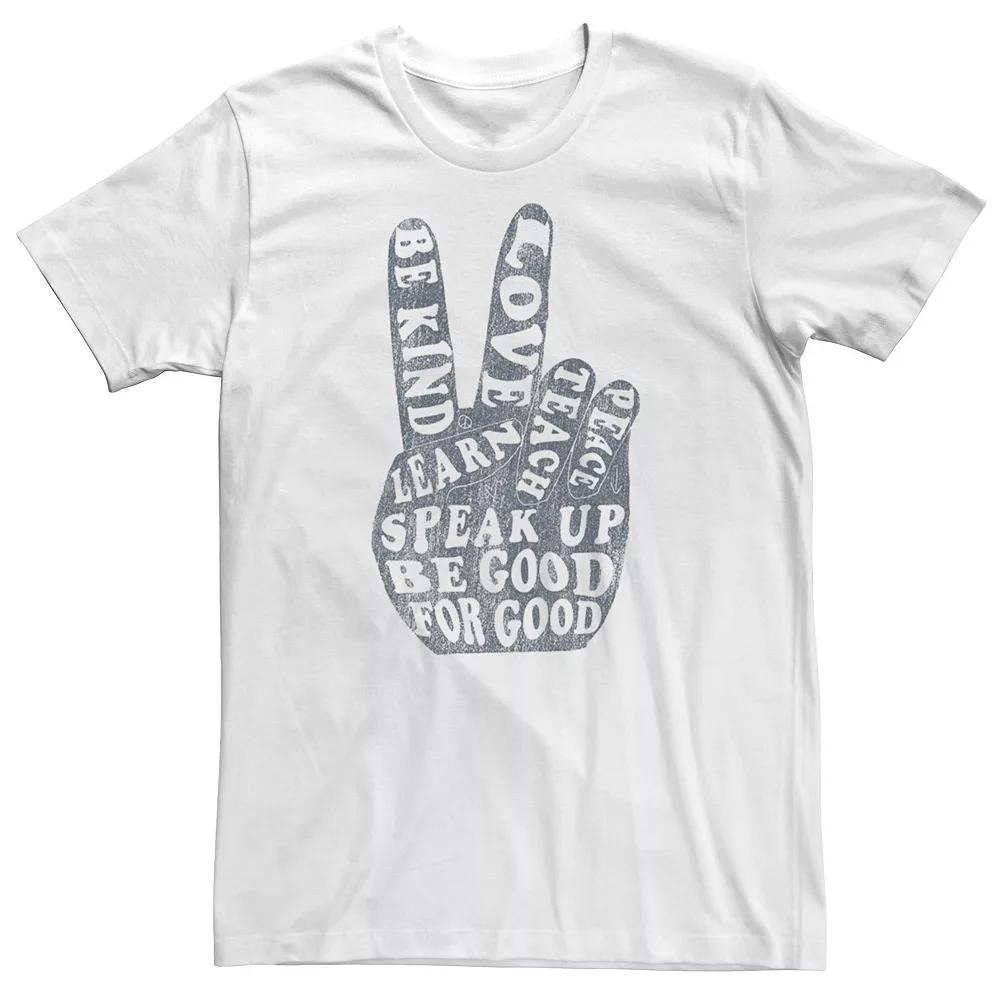 Big & Tall Positive Message Peace Sign Hand Tee, Men's,  Product Image