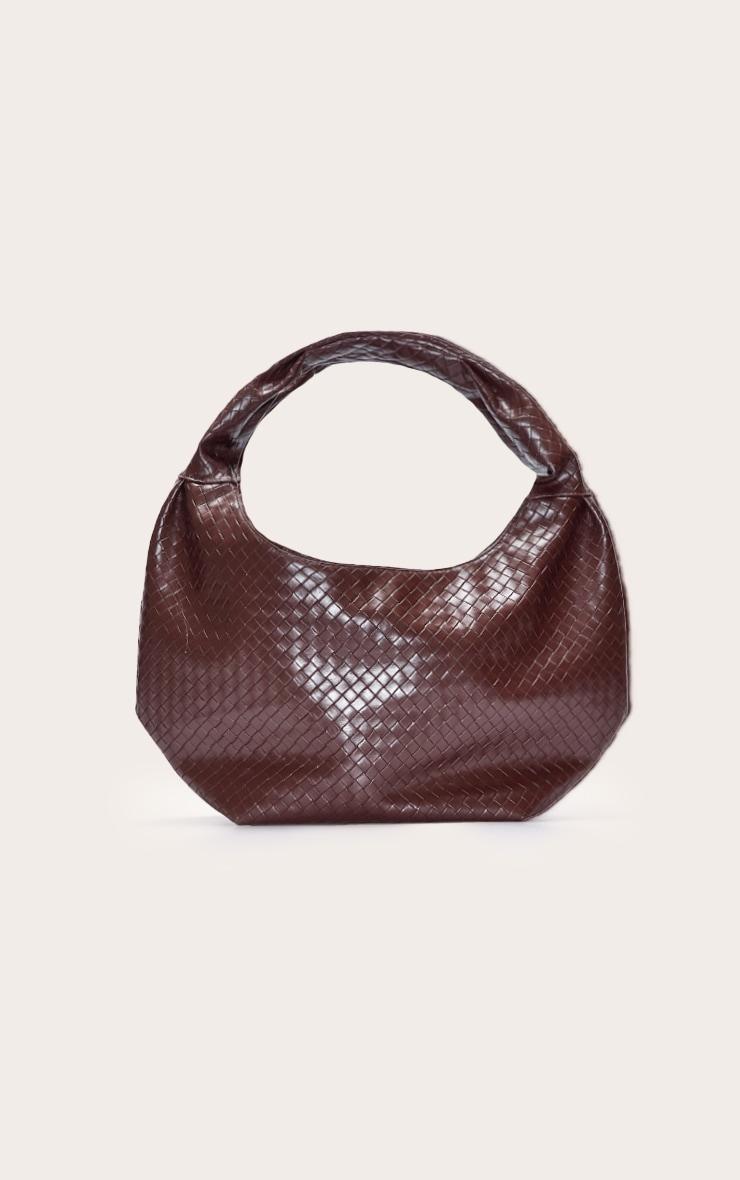 Brown Weave Slouchy Tote Bag Product Image