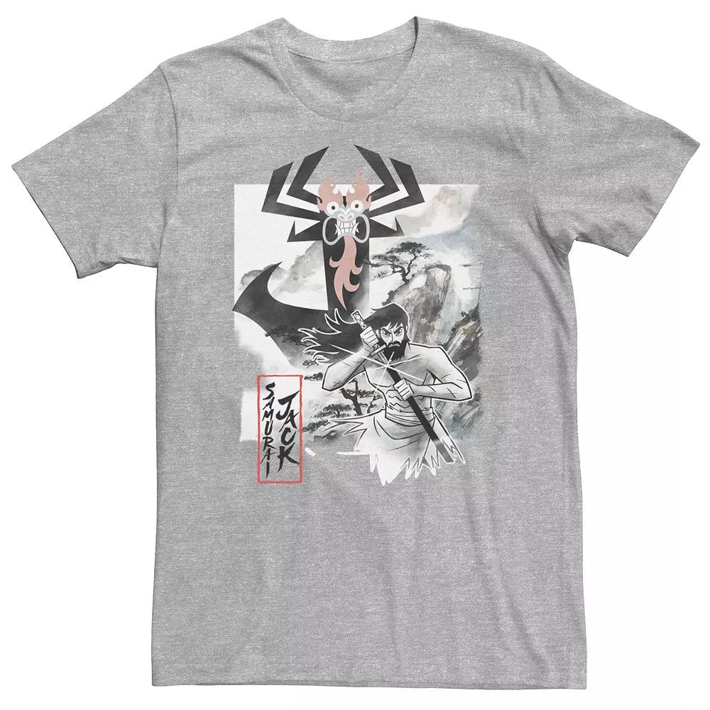 Big & Tall Cartoon Network Samurai Jack Aku Water Color Paint Sketch Tee, Men's,  Product Image