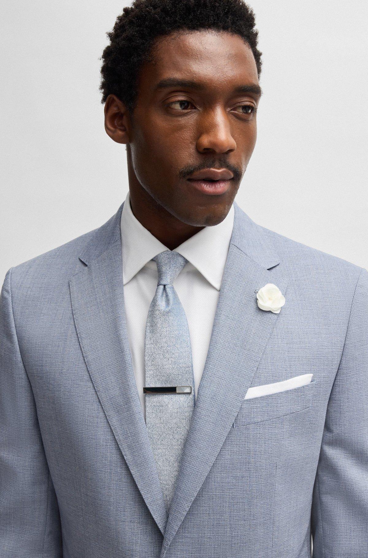 Slim-fit suit jacket in a patterned wool blend Product Image