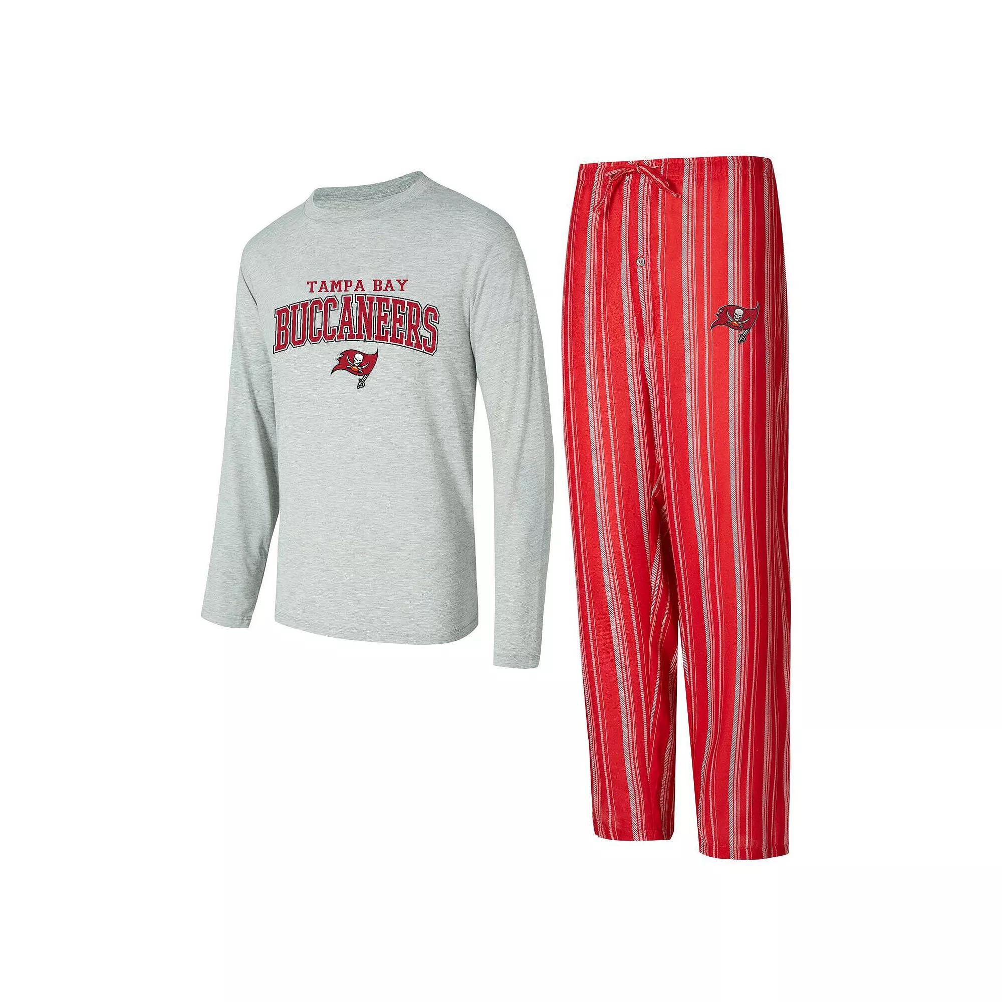 Men's Concepts Sport Tampa Bay Buccaneers Petition Long Sleeve T-Shirt & Pants Sleep Set, Size: Large, Red Product Image