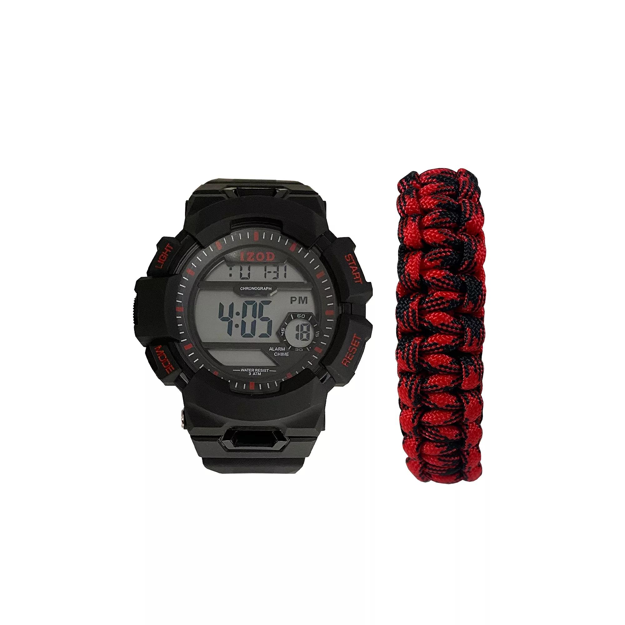 IZOD Men's Green Camo Digital Watch with Matching Bracelet Set - IZO2194KL, Black Red Product Image