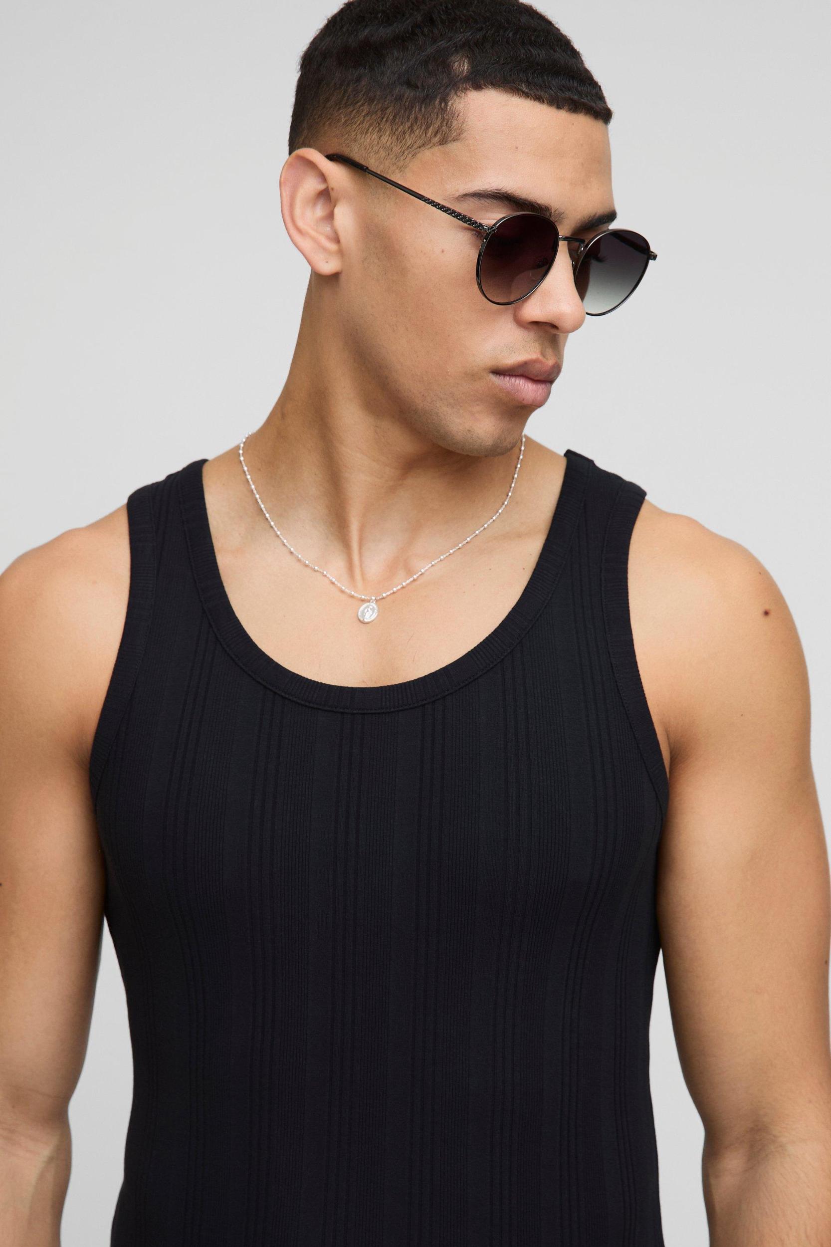 Muscle Fit Heavyweight Wide Ribbed Undershirt | boohooMAN USA Product Image