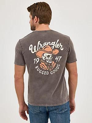 Men's Wrangler Mineral Wash Back Graphic T-Shirt in Ganache Product Image
