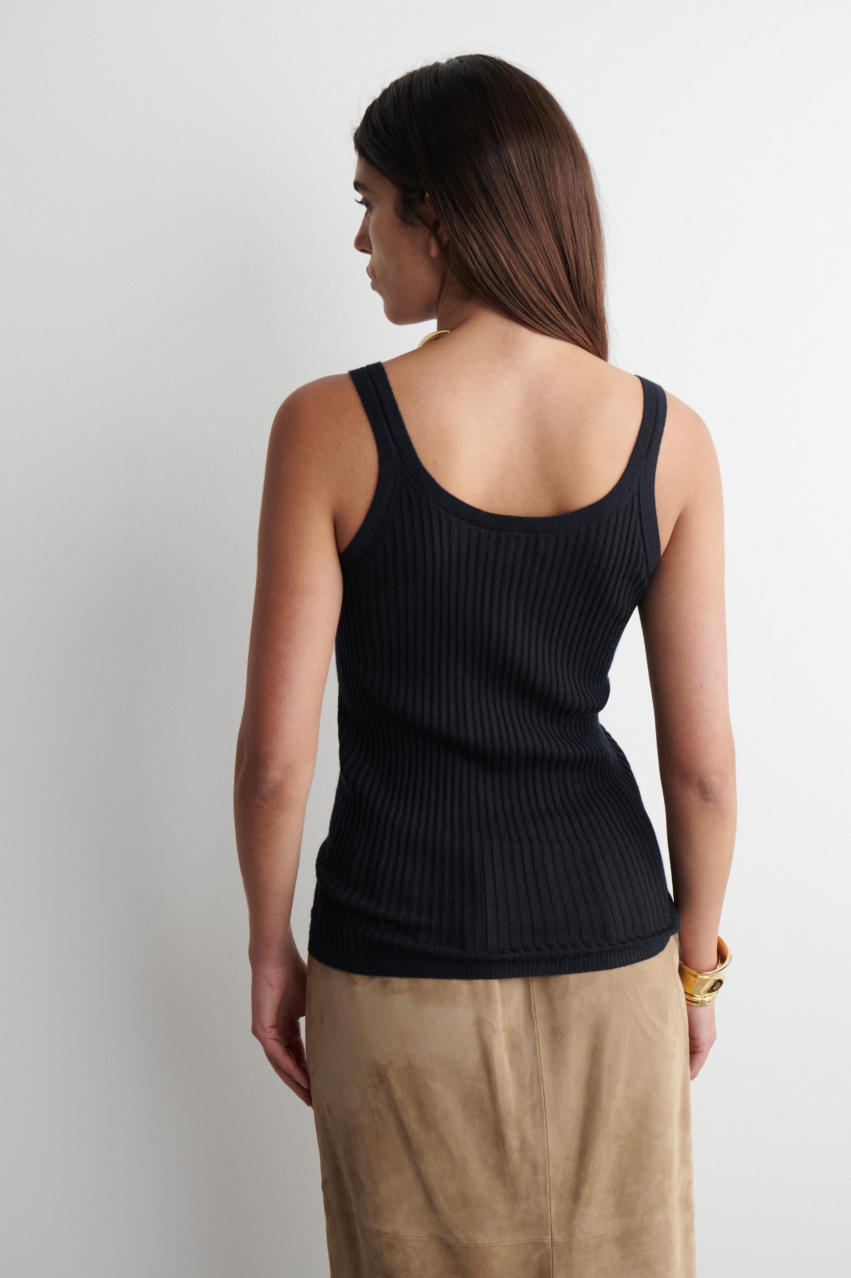 RIBBED CASHMERE-SILK TANK TOP Product Image