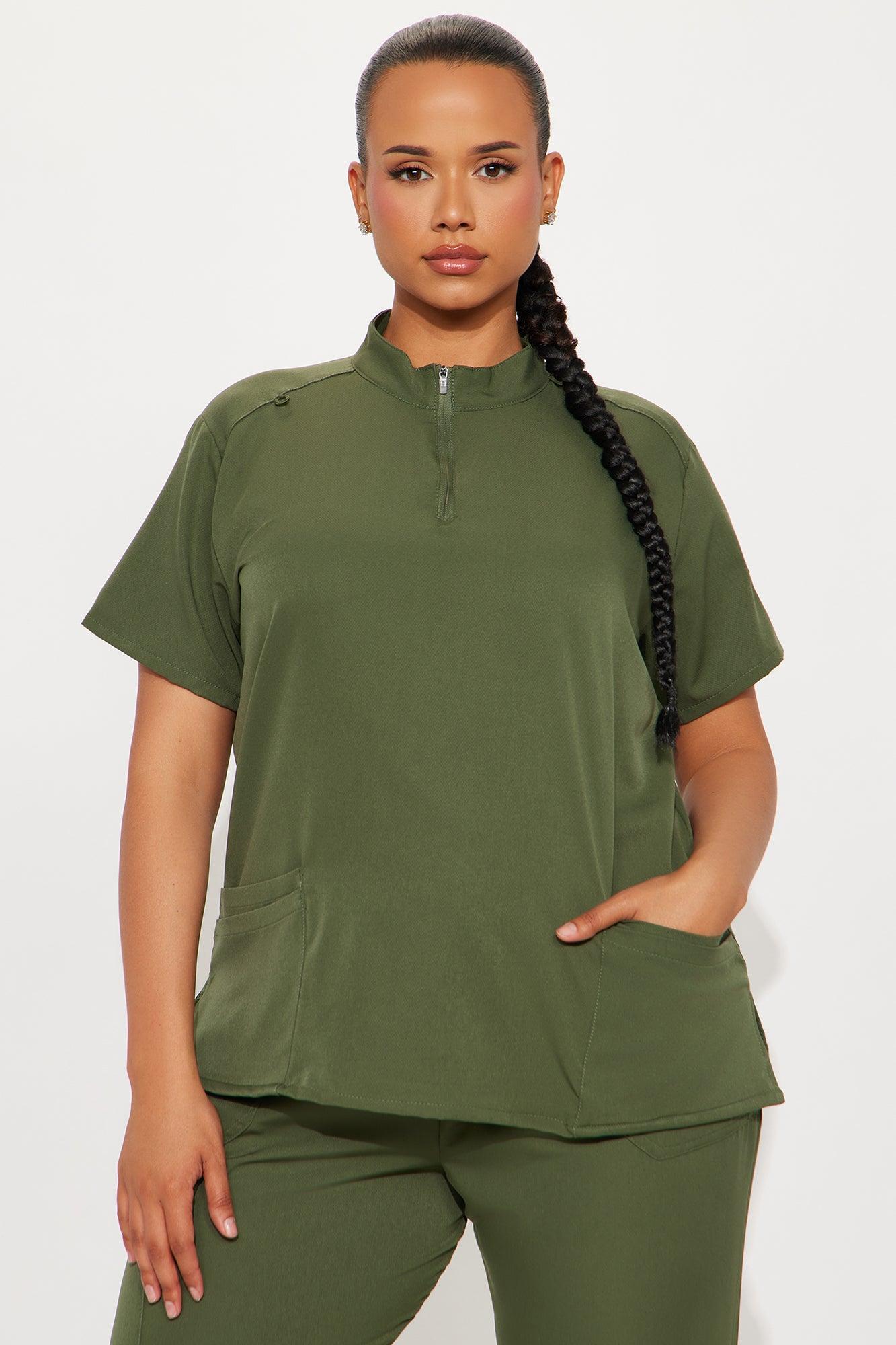 On The Go 4 Way Stretch Uniform Scrub Jogger Set - Olive Female Product Image
