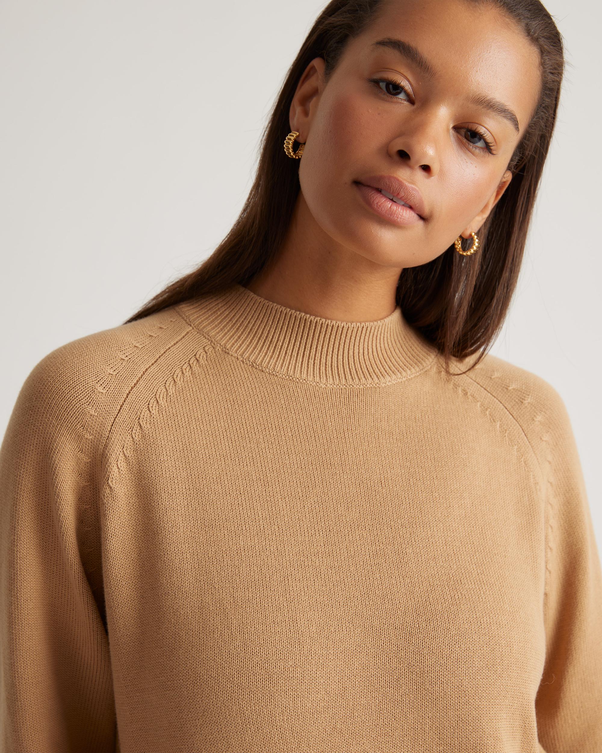 Quince | Women's Mock Neck Sweater Organic Cotton Product Image