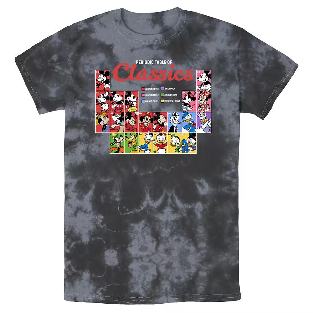 Men's Disney Mickey Mouse And Friends Periodic Table Of Classics Wash Tee, Size: XXL, Black Grey Product Image