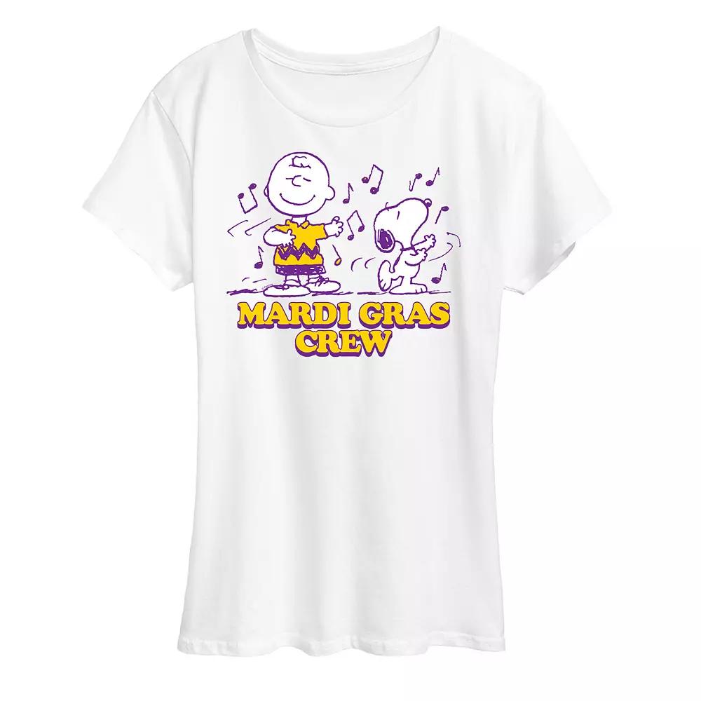 Women's Peanuts Mardi Gras Crew Graphic Tee,  Product Image