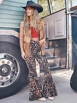 Wrangler x Lainey Wilson Animal Print Bell Bottoms | Women's JEANS | Wrangler® Product Image