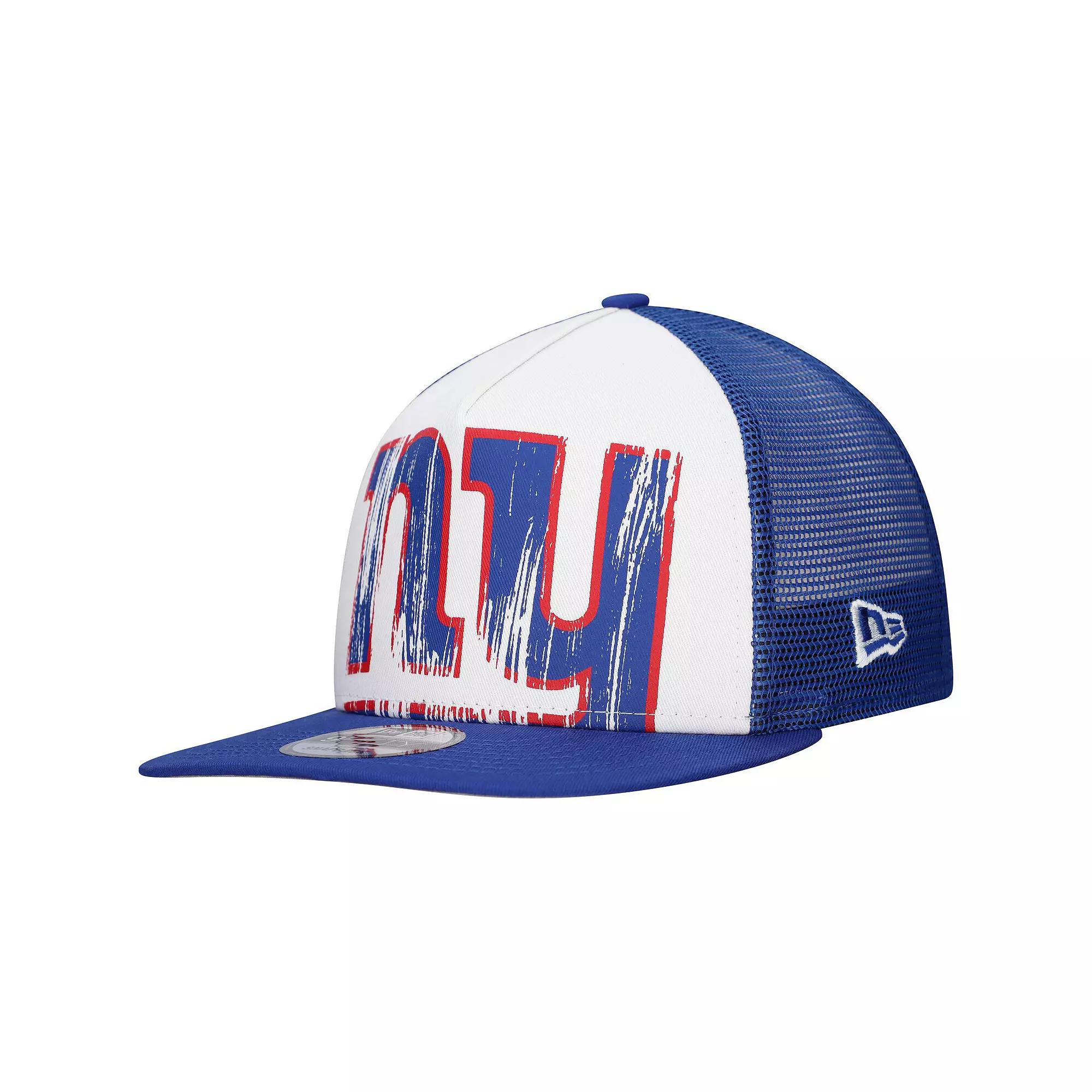 Men's New Era White/Royal New York Giants Distressed 9FIFTY A-Frame Snapback Hat Product Image