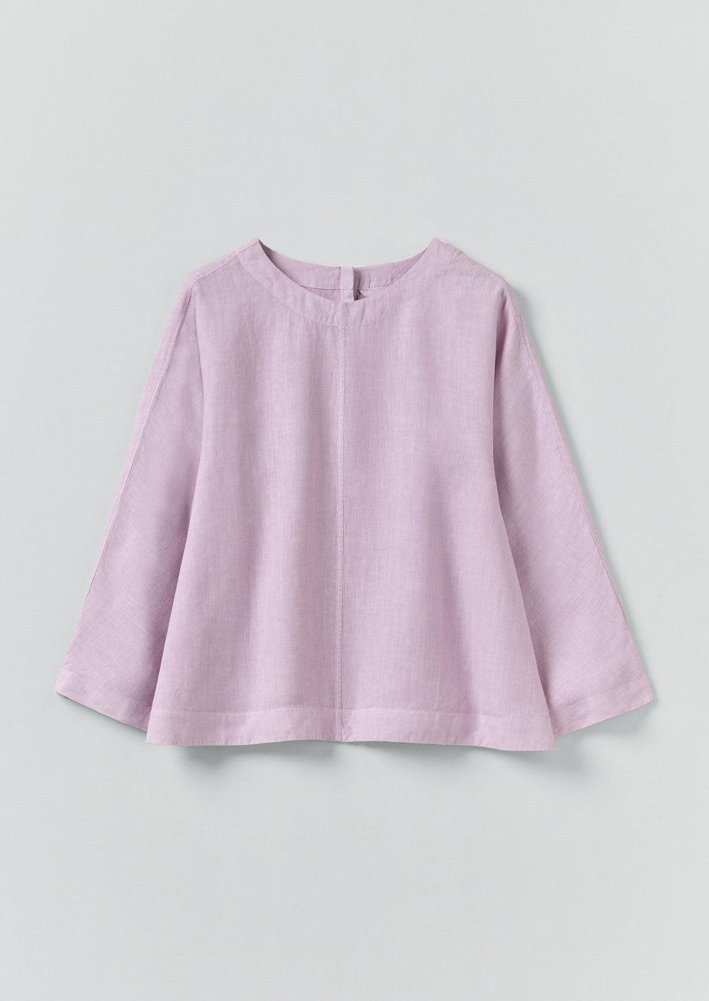 Garment Dyed Linen Top | Lilac Product Image