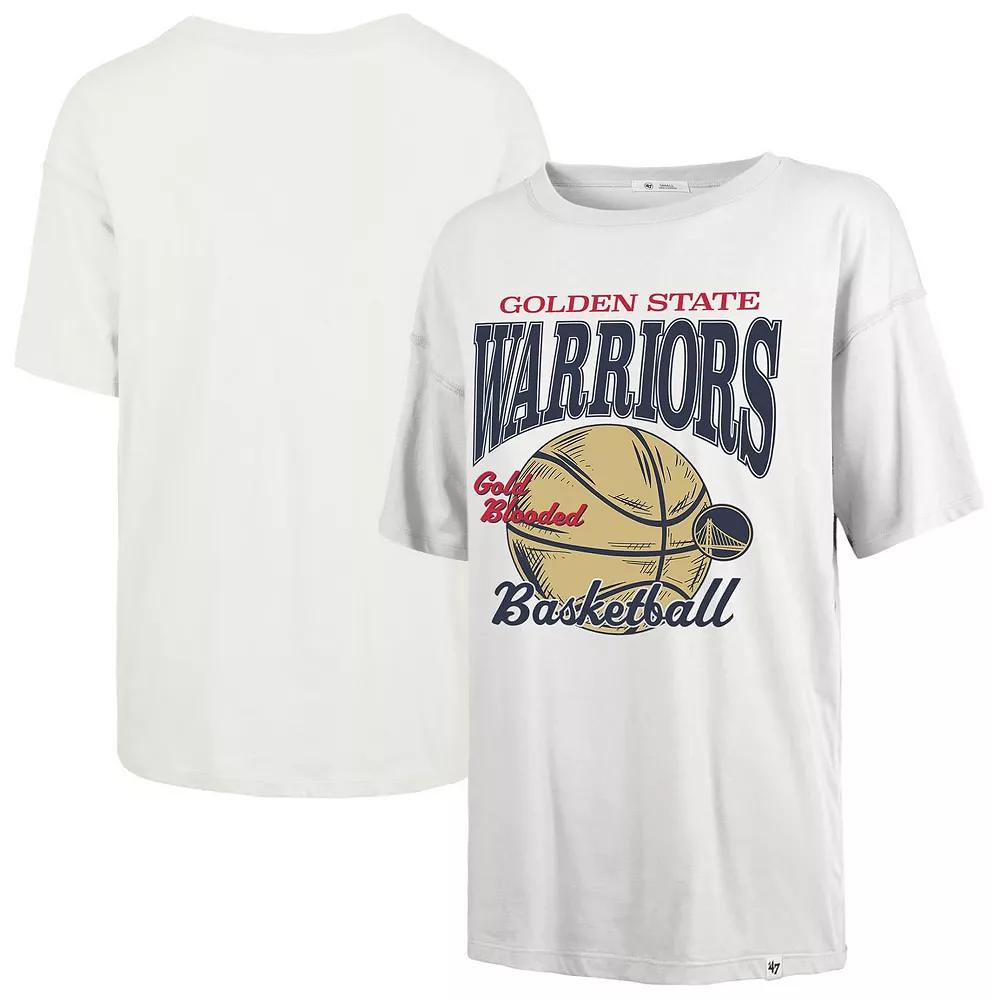 Women's '47 White Golden State Warriors City Edition Down Court Sadie T-Shirt,  Product Image