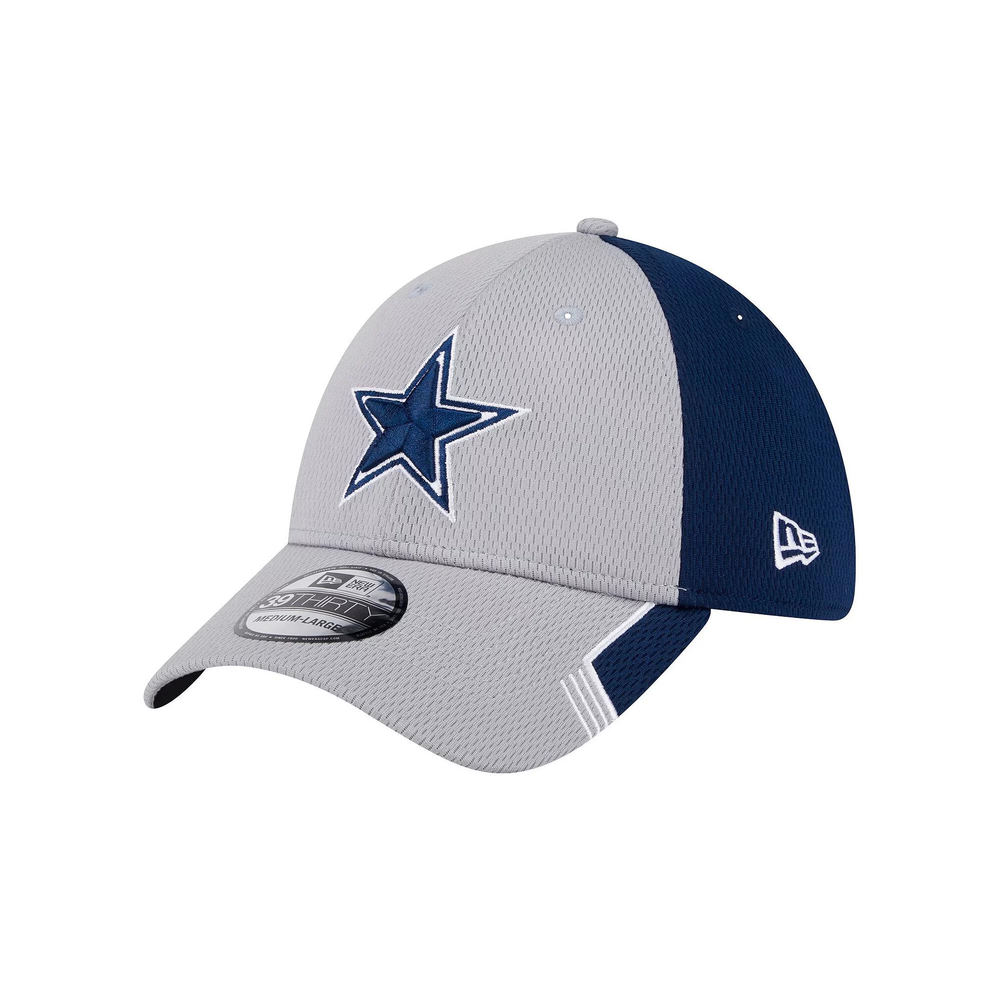 Men's New Era Gray Dallas Cowboys Active Visor Trim 39THIRTY Flex Hat, Size: Large/XL, Grey Product Image