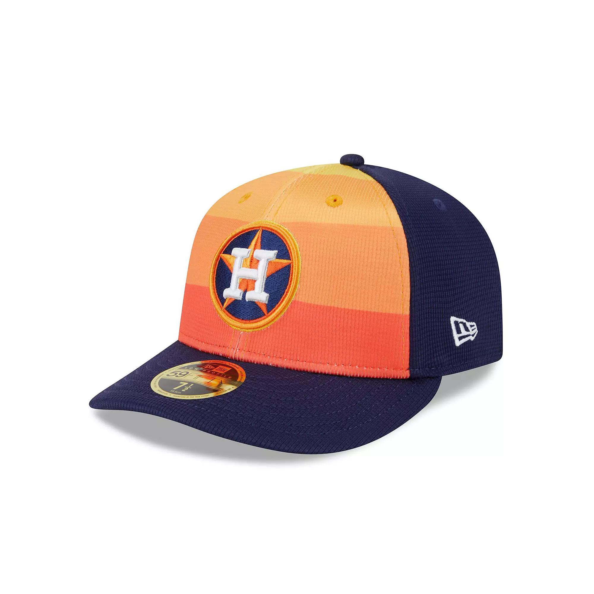 Men's New Era  Orange Houston Astros 2024 Batting Practice Low Profile 59FIFTY Fitted Hat, Size: 7 Product Image