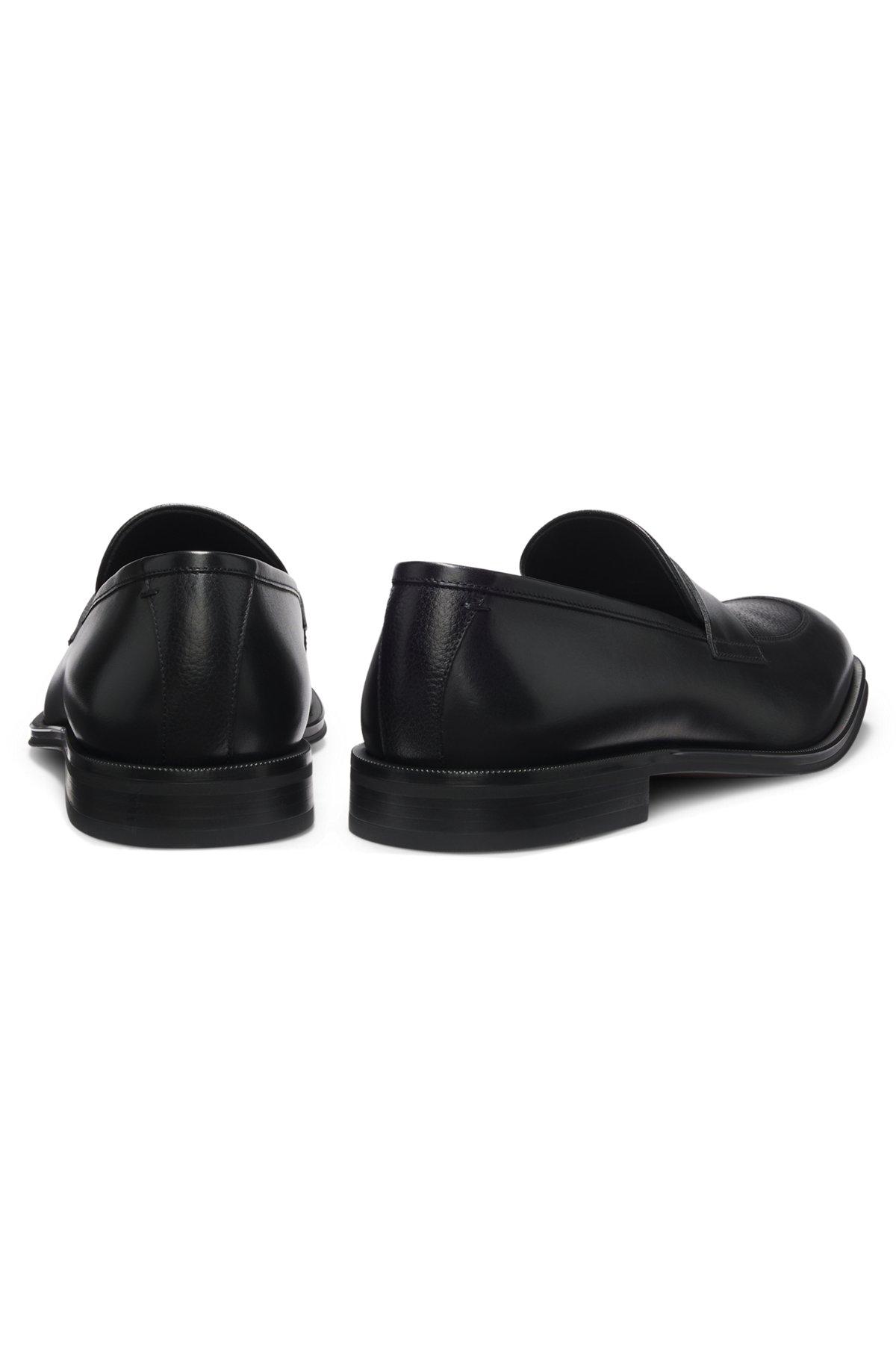 Leather loafers with plain penny trim Product Image