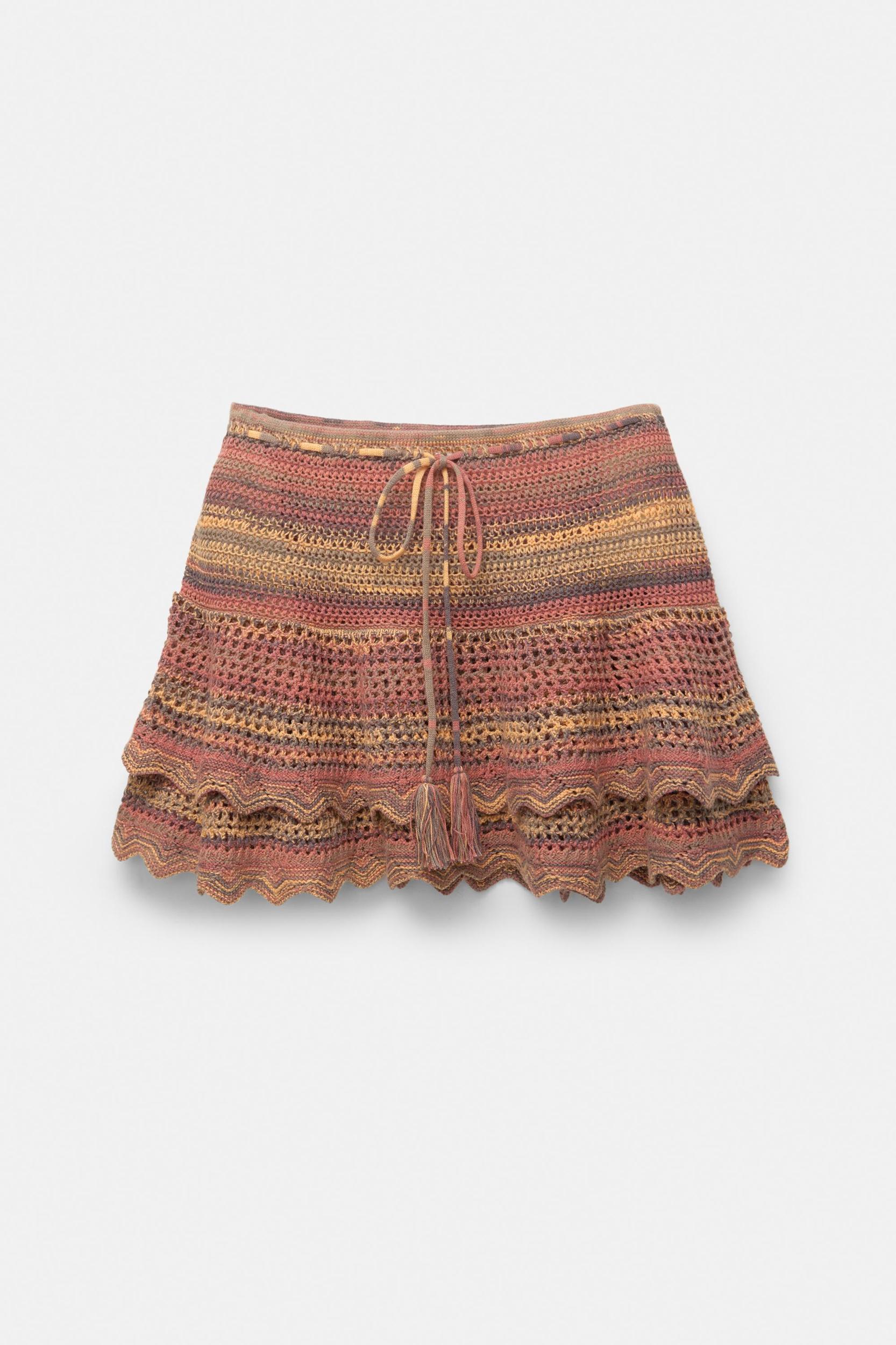 Ruffled crochet mini skirt Product Image