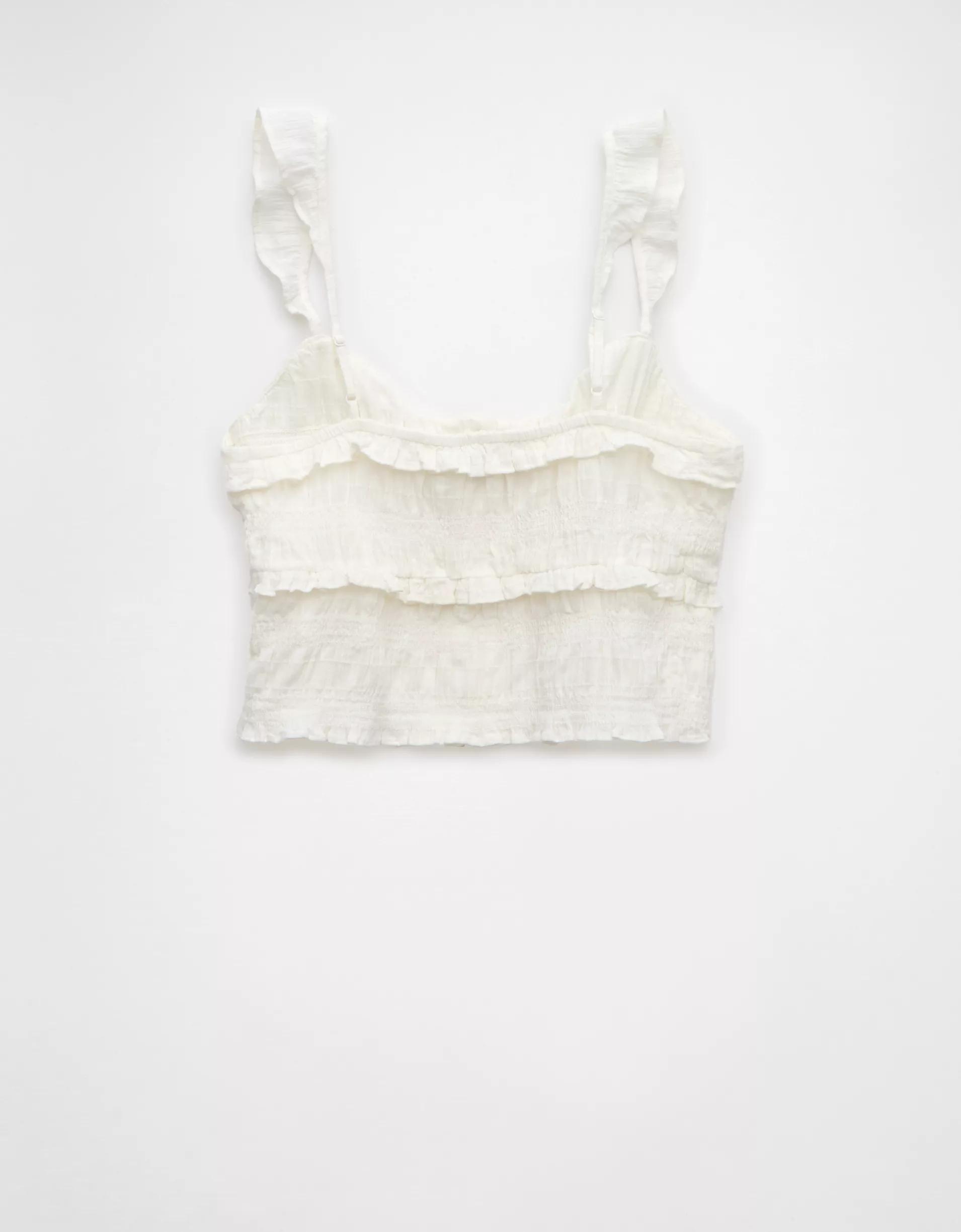 AE Smocked Ruffle Tank Top Product Image