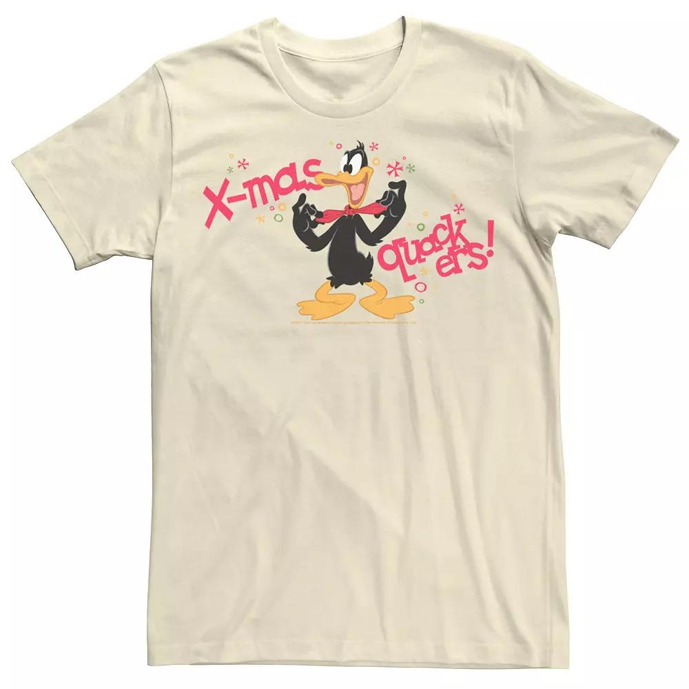 Men's Looney Tunes Christmas Daffy Duck X-Mas Quackers Tee,  Product Image