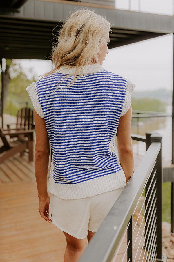 Yacht Club Social Knit Stripe Top Product Image