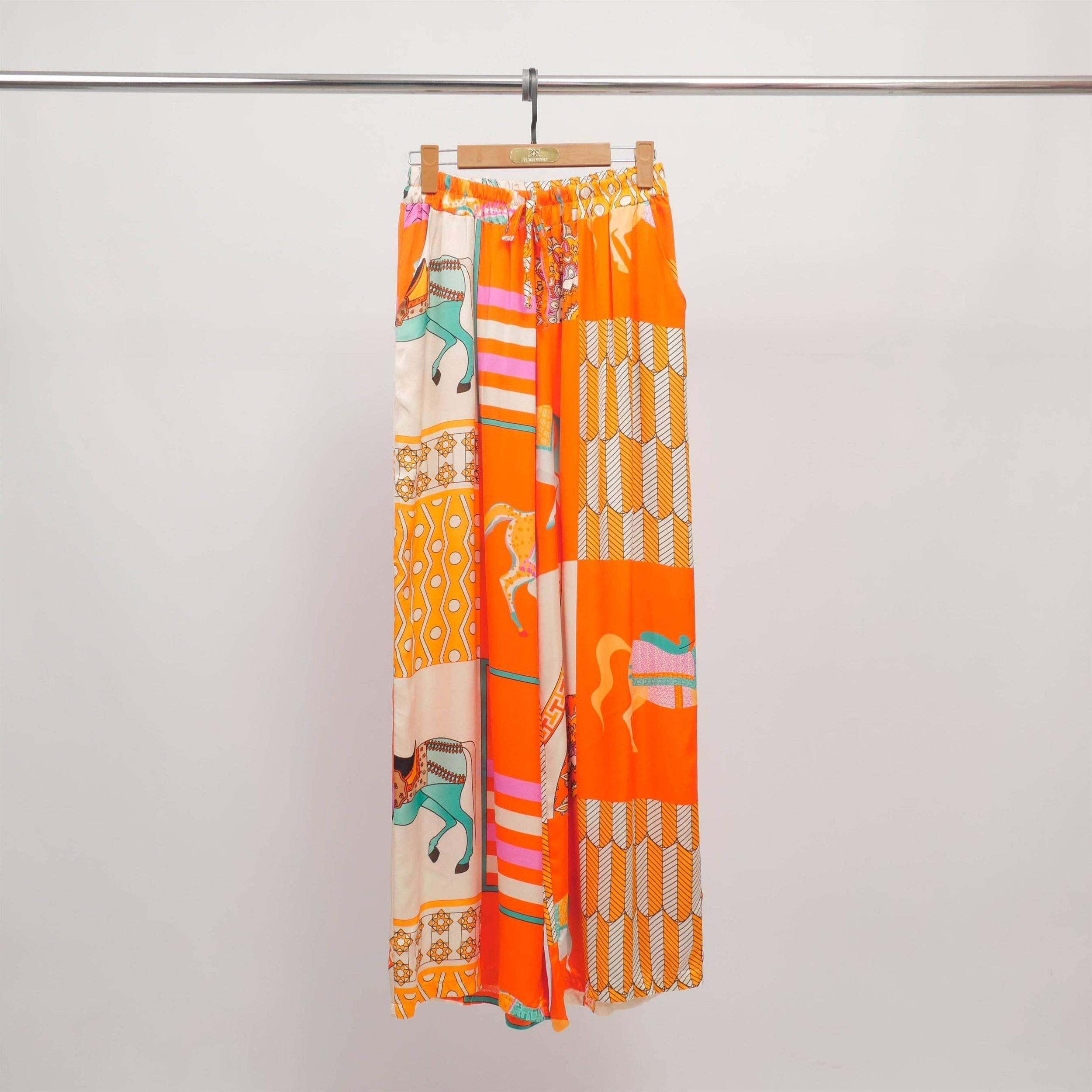 Wide Leg Pants - Orange, Navy, Black Product Image