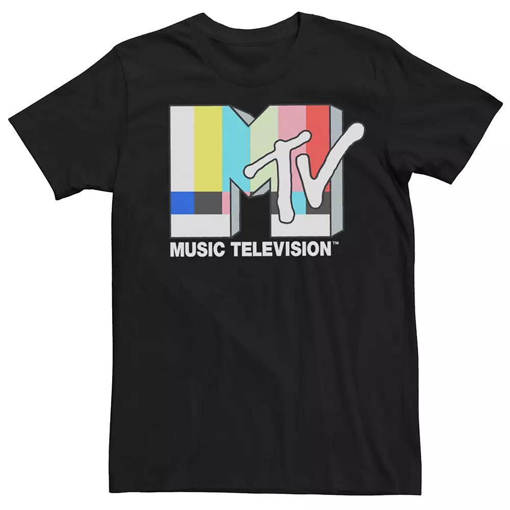 Men's MTV Retro TV Signal Out Logo Tee, Size: XXL, Black Product Image