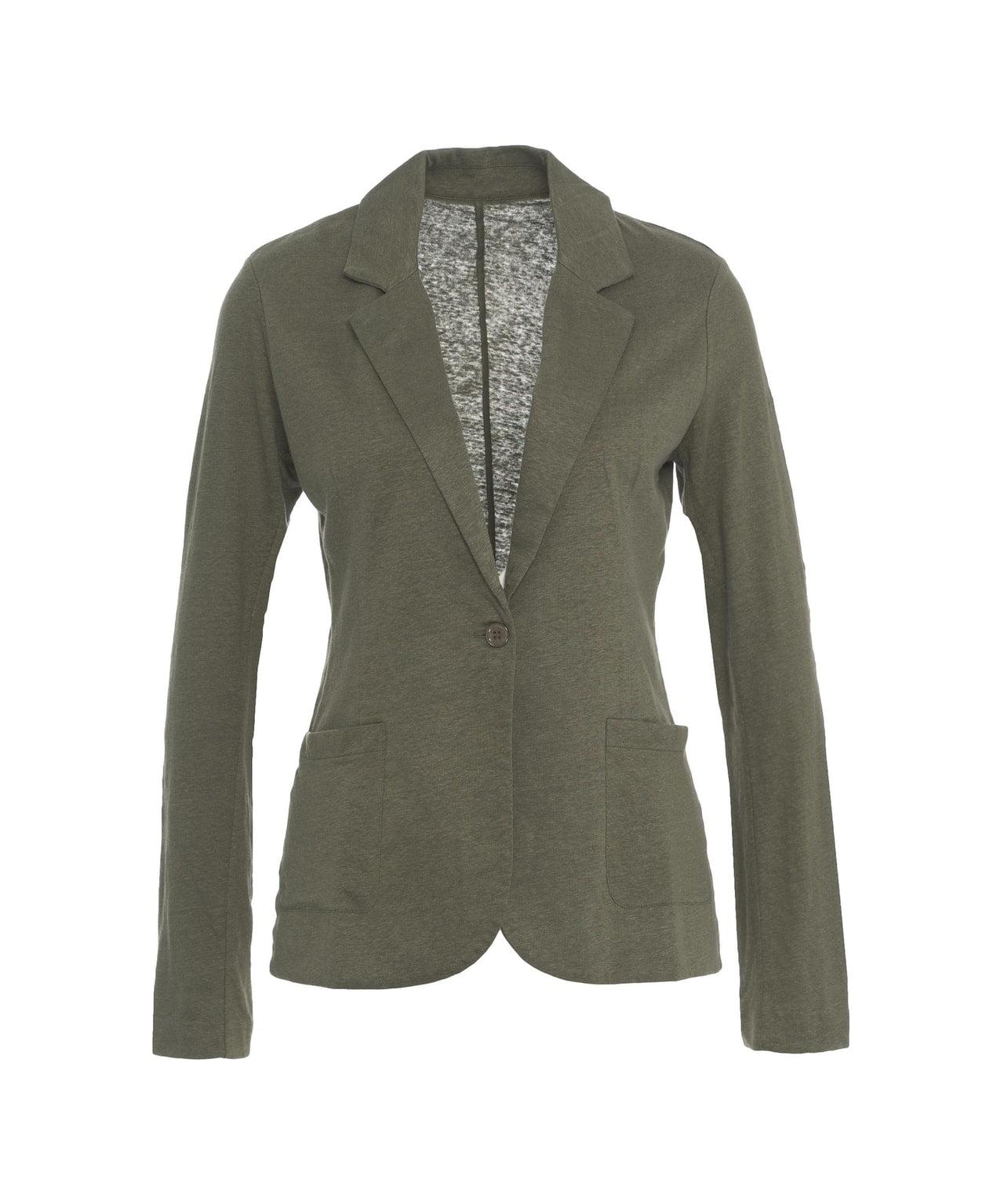 Single-breasted linen-blend blazer Product Image