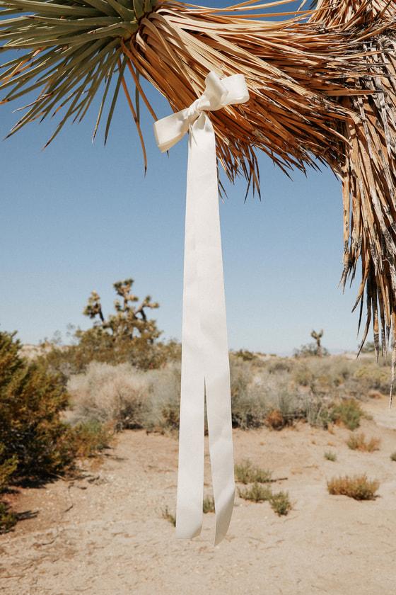 Adored Delight Ivory Long Ribbon Bow Hair Clip Product Image